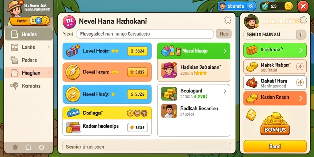 Tampilan utama MNDUIT dengan berbagai pilihan level.