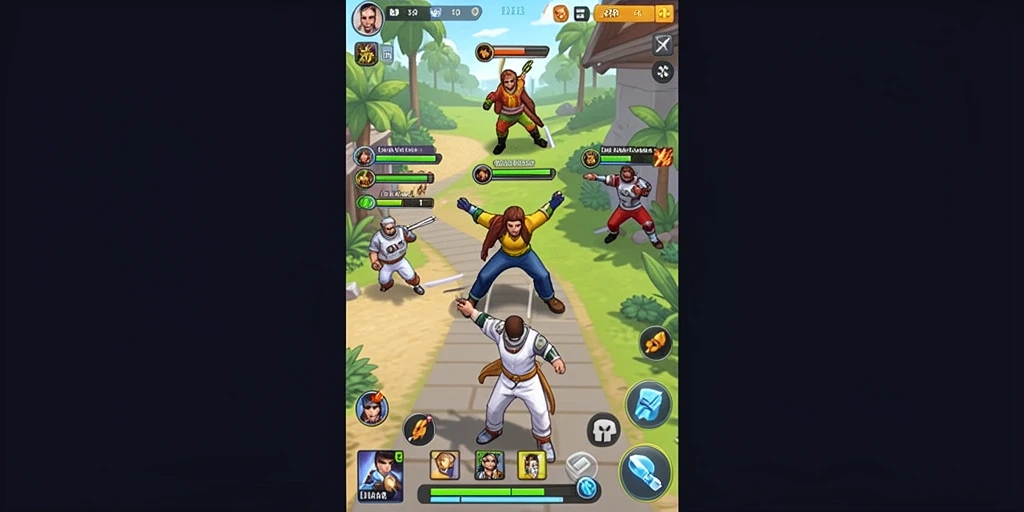 Screenshot 1 menunjukkan aksi seru dalam level pertama.